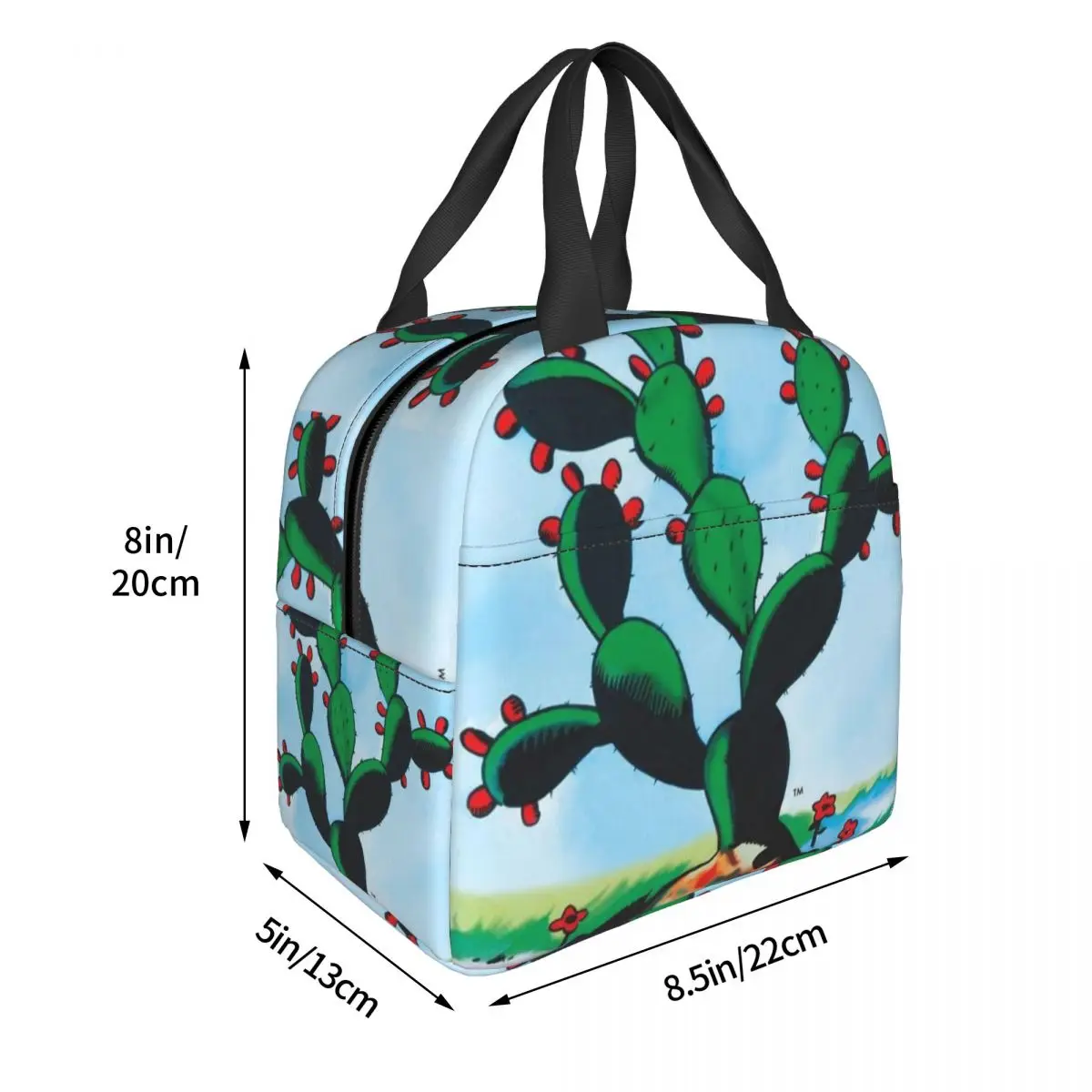 Custom El Nopal Cactus Loteria Card Mexican Bingo Lottery Portable Lunch Boxes Women Cooler Thermal Food Insulated Lunch Bag view 4