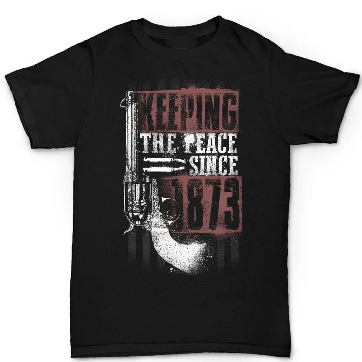 

Keeping The Peace Gun Peacemaker 2nd Amendment T-Shirt New 100% Cotton O-Neck Short Sleeve Summer Casual Mens T-shirt Size S-3XL