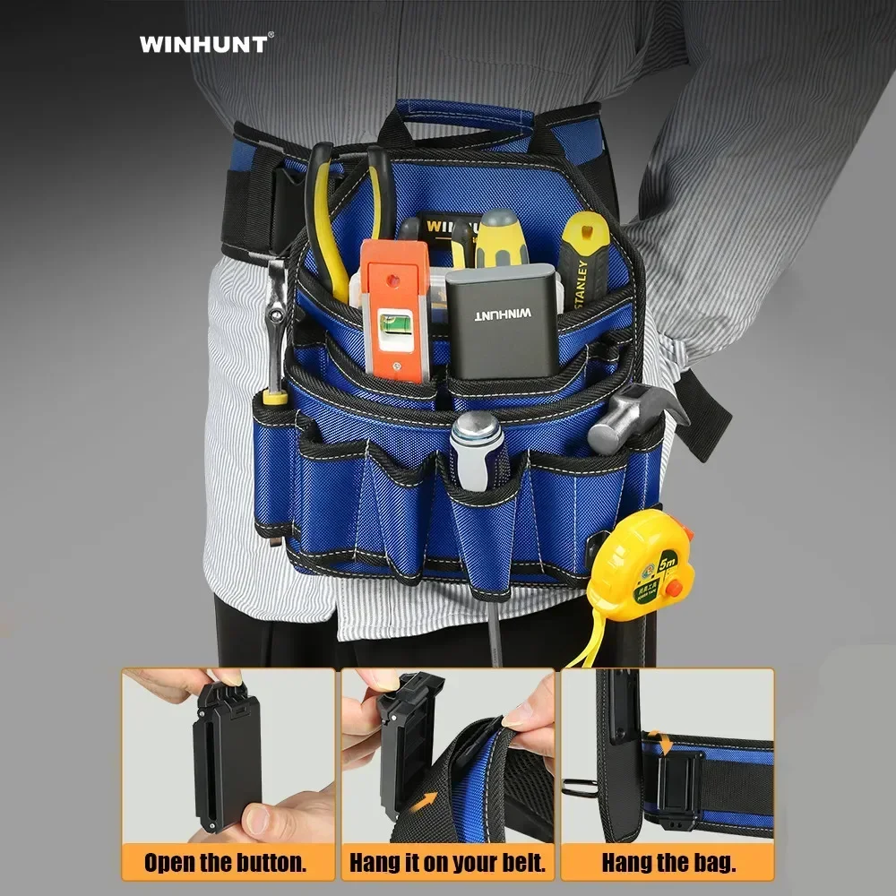 

Canvas Belt Pocket for Electricians Oxford Cloth Toolkit Sturdy and Durable Quick Release Module Multi-Tool Belt Pouch