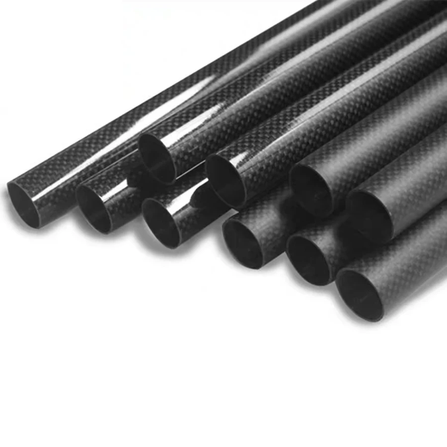 2Pcs 3K Plain Glossy Surface Carbon Fiber Tube Length 500mm OD10mm 12mm 14mm 16mm 18mm 22mm 24mm 26mm 28mm For RC Model Airplane