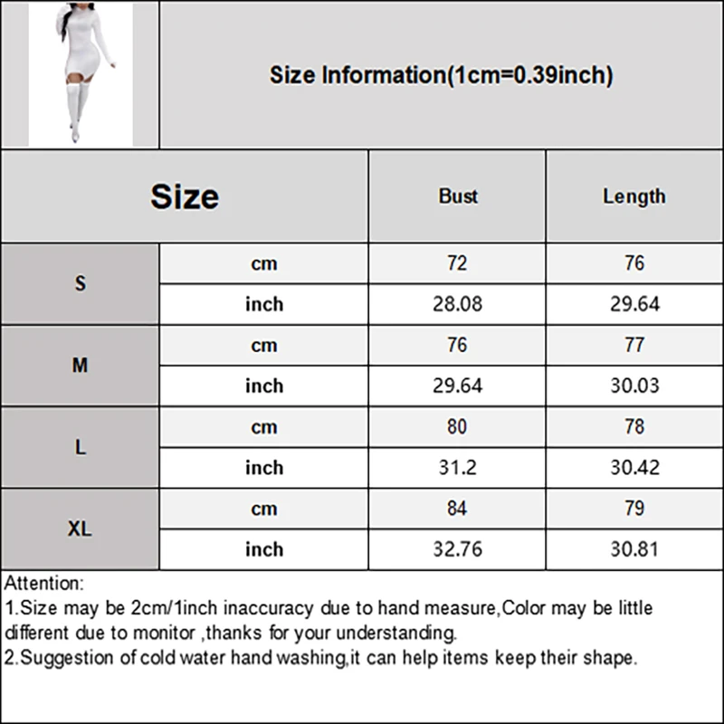 Women’s Sexy Bodycon Club Mini Dress Long Sleeve High Neck Tight Dresses With Thigh High Stockings