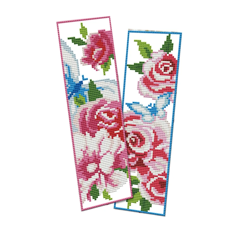 Cross Stitch Bookmarks Animal Flower Patterns Handmade Embroidery Fabric Needlework Crafts Cross Stitch Kits   Flowers