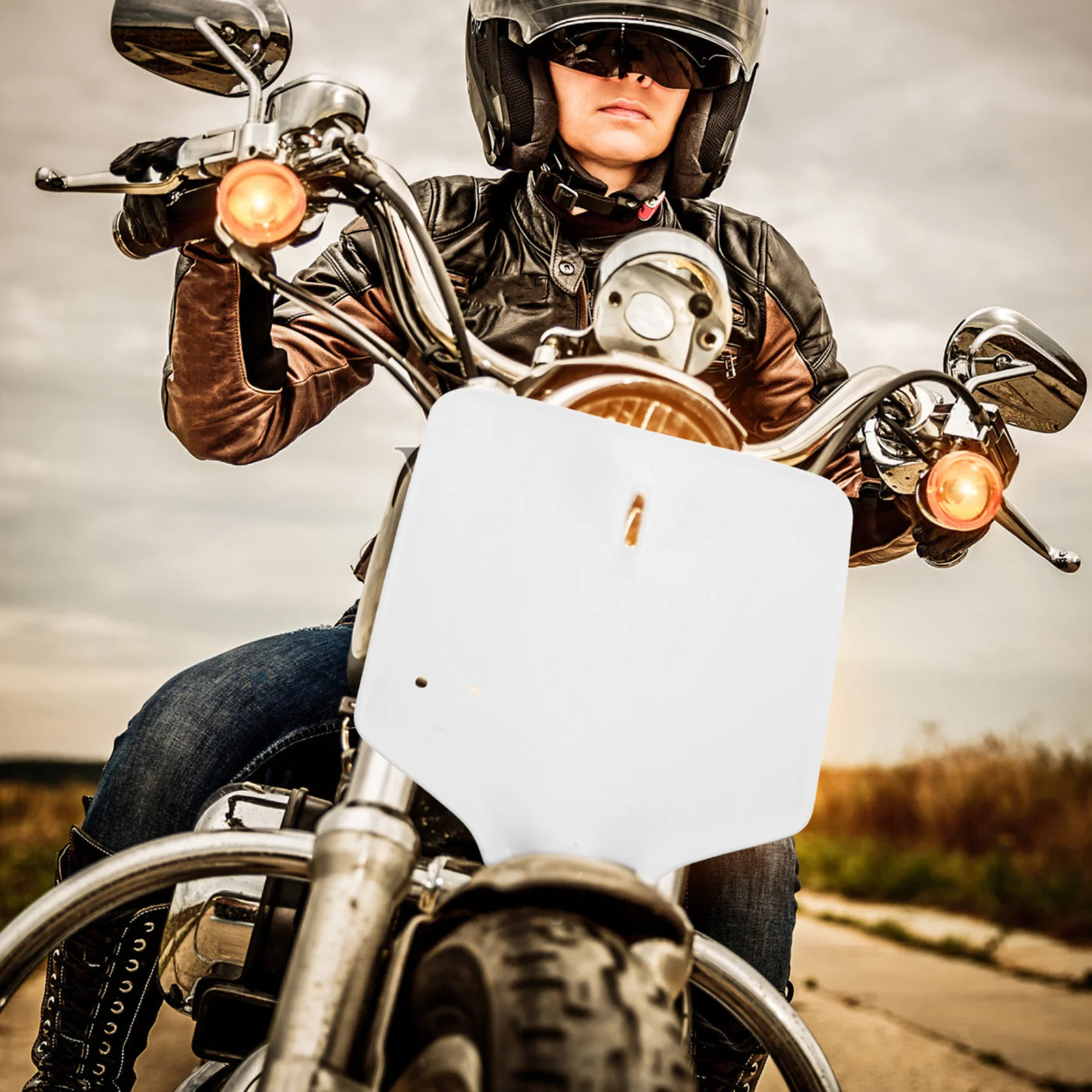 

Universal Motorcycle Windshield Front Plastic Wind Deflector With Number Plate Holder For Dirt Bike Scooter Offroad Adventure