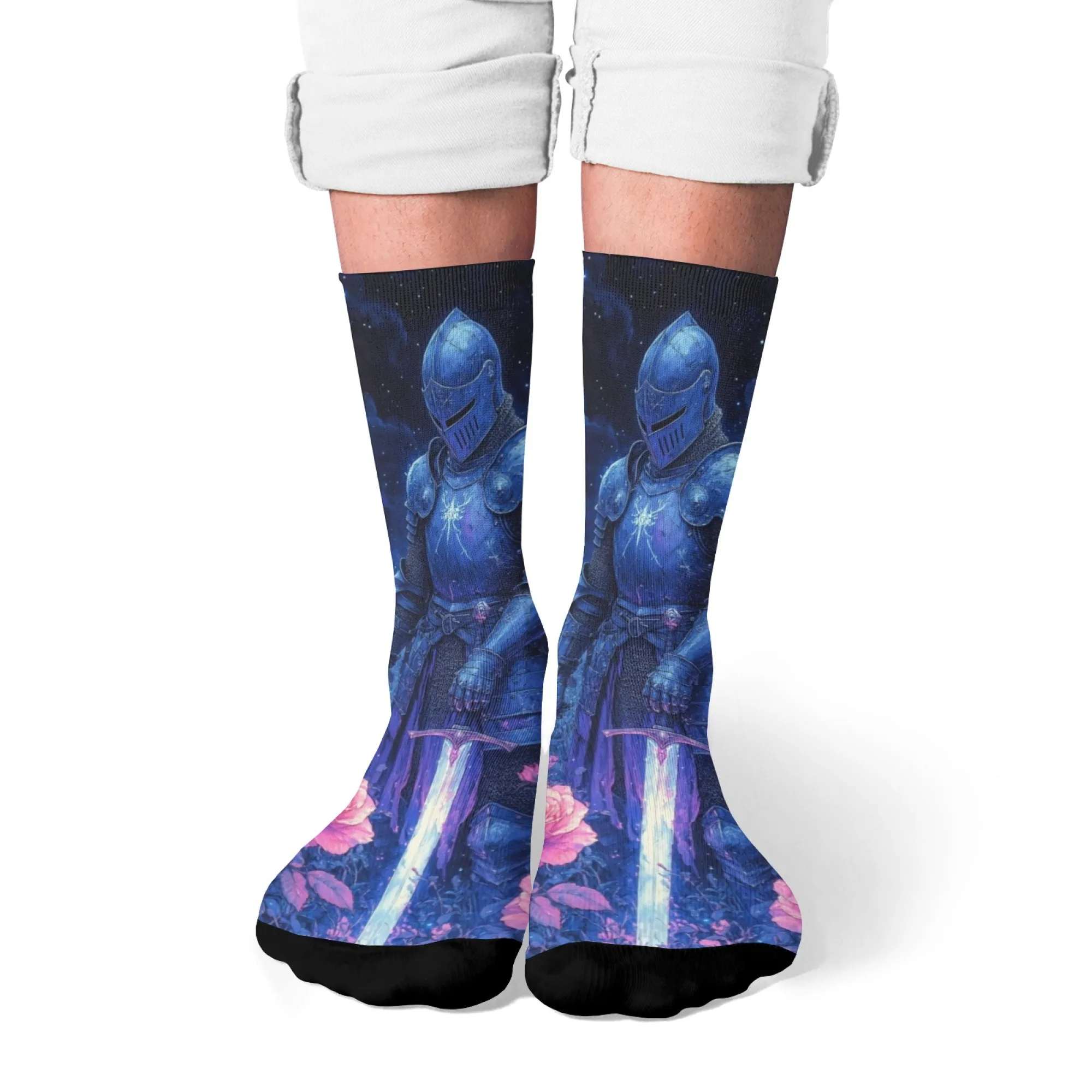 

Мужские носки Dark Night Guardian Knight в стиле Харадзюку, ретро-стиль, уличный хип-хоп, забавные носки, носки для занятий спортом на открытом воздухе, повседневные модные носки, подарок