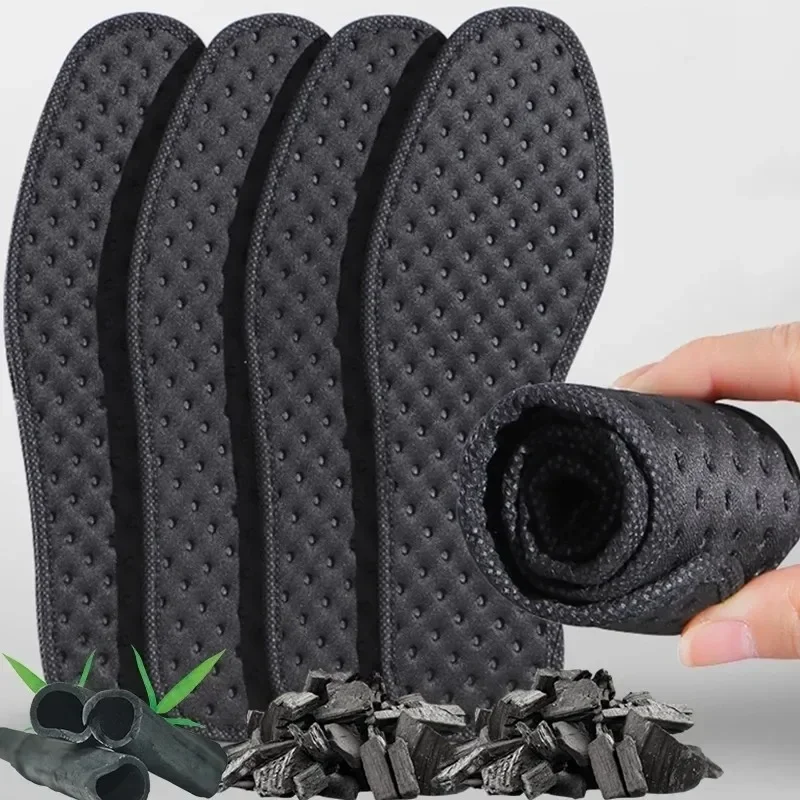 Bamboo Charcoal Antibacterial Insoles for Shoes Plant Deodorant Running Sports Insole Feet Thickened Shock Absorbing Shoe Sole