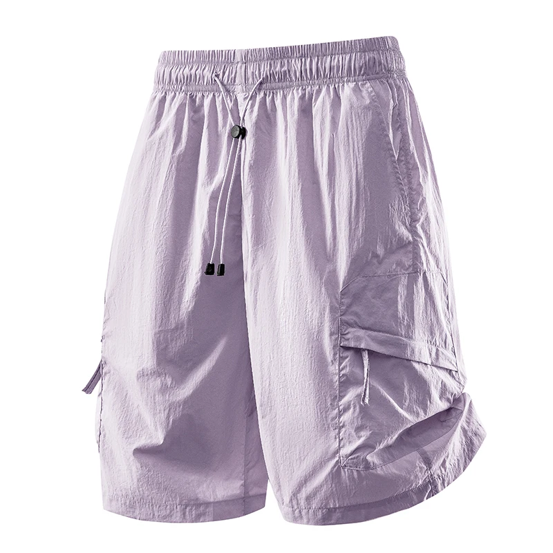 

2026 Men's Cargo Shorts Loose Fit Drawstring Elastic Waist Quick Dry Outdoor Hiking Summer Streetwear Wide Leg Shorts for Men
