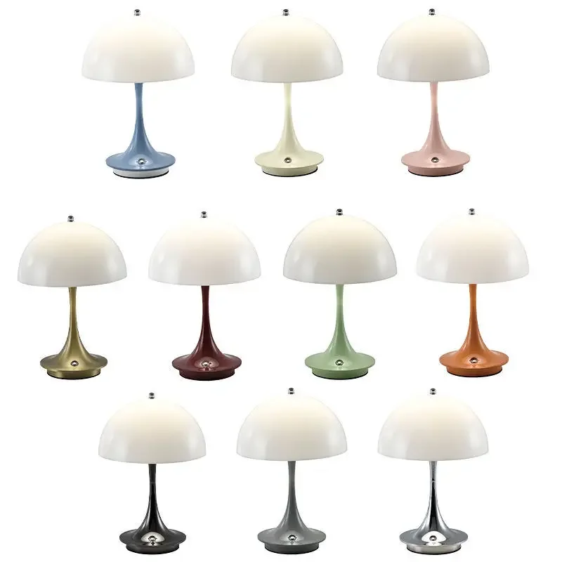 Nordic Cream Style Flower Bud Table Lamp Small Waist Touch Switch Night Light Tri Color Dimming Mini Charging Small Table Lamp