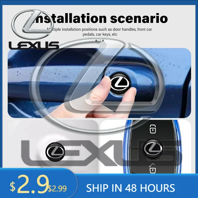 

2026 Hot Car Sticker For Lexus GX470 LS400 LX470 LX570 RC350 UX250h ES350 RX450h 8pcs Car Door Keyhole Cover Sticker Universal L