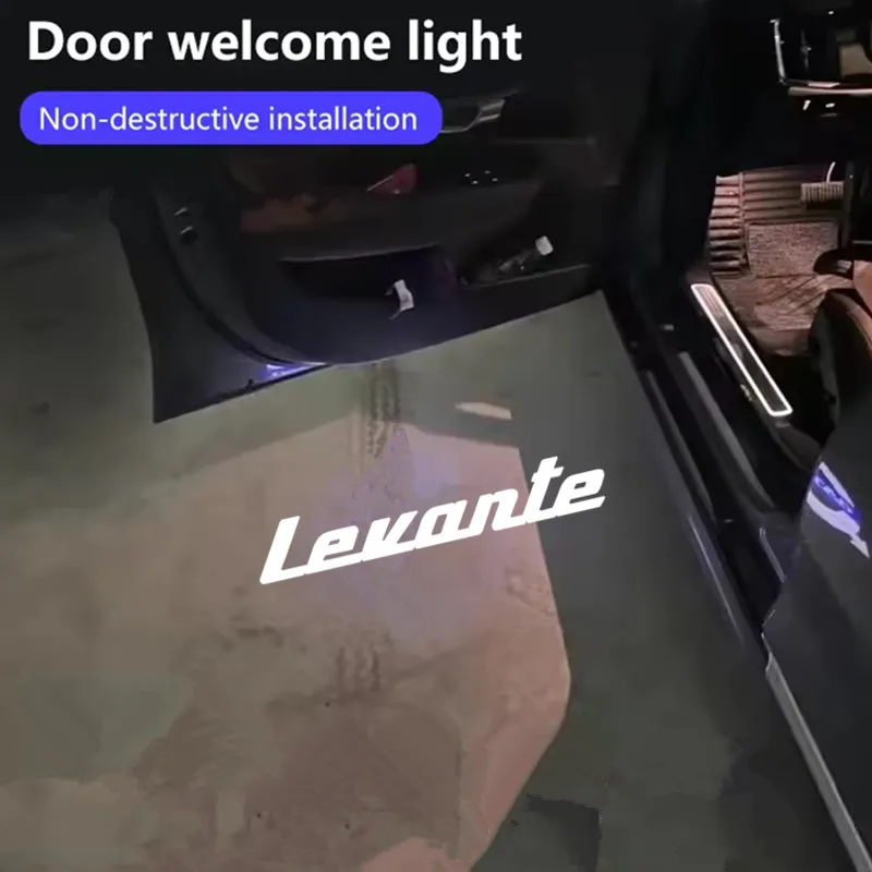 

2Pcs LED Car Door Welcome Light Logo Ghost Shadow Courtesy Projector Lamps For Maserati Levante 2016 - 2023