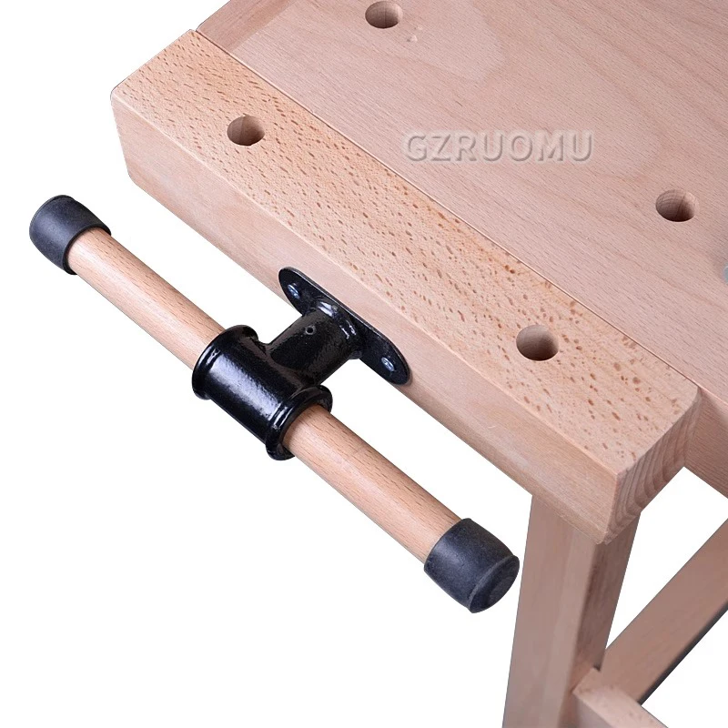 

Multifunctional Woodworking Workbench Console Beech Wood Workbench Diy Manual Carpentry Solid Wood Table With Clamp Mgz-02