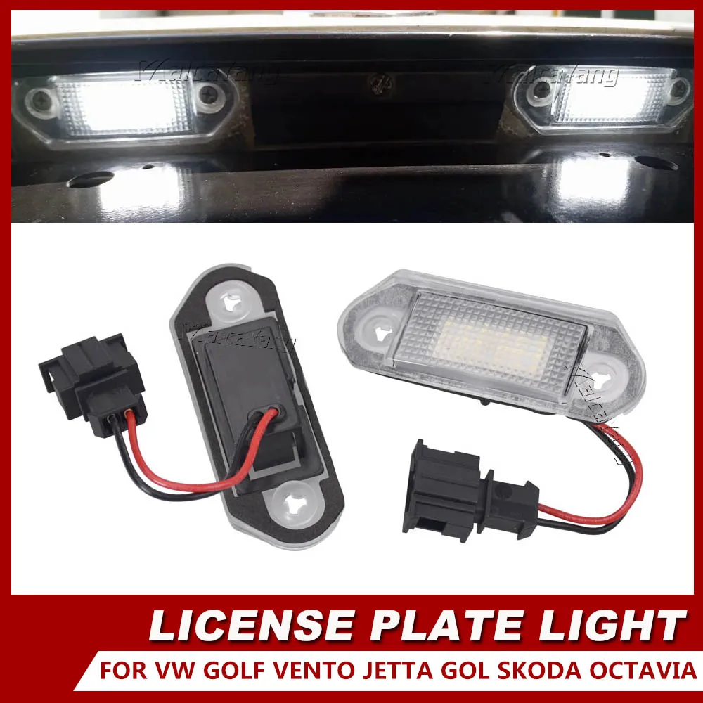1 Pair LED Car License Number Plate Light Lamp Bulbs For VW Golf MK3 for Skoda Octavia I Auto Illumination Licence Plate Parts