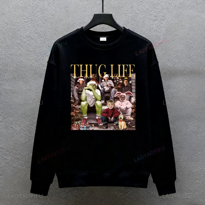 Thug Life عيد الميلاد البلوز عيد الميلاد فيلم قميص هوديس قمم الأصدقاء قميص هدايا عيد الميلاد للنساء عطلة Crewneck عيد الميلاد #2