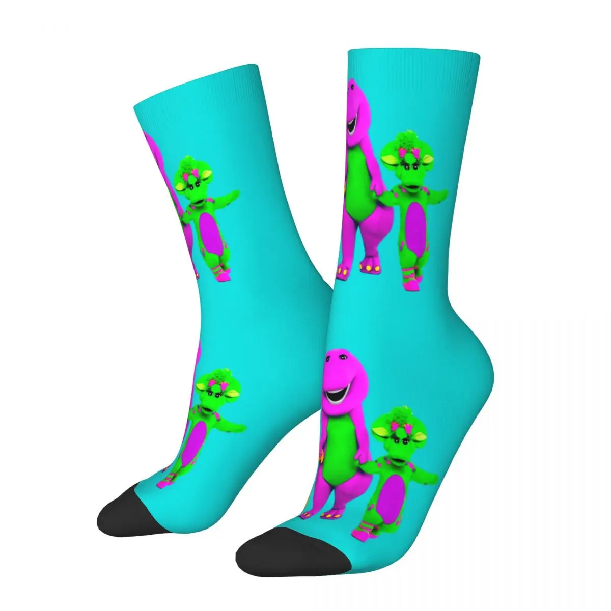 

Barney Friends Dinosaur Socks Men's Women's Casual Dinosaurs Cartoon Socks Spring Summer Autumn Winter Middle Tube Socks Gift