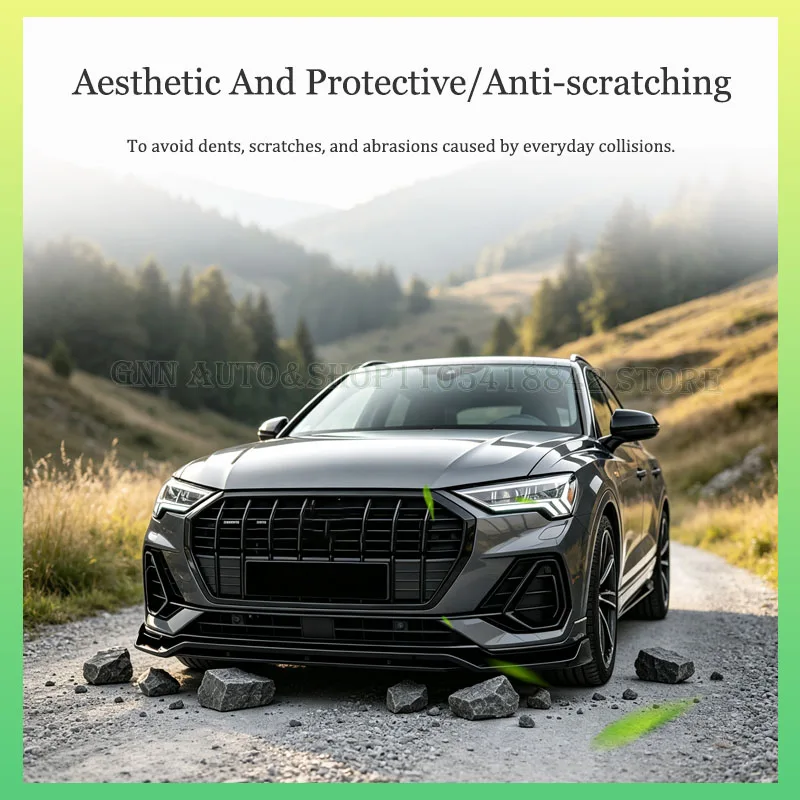 For Audi Q3 F3 2019-2025 Car Front Bumper Lip Lower Protector ABS Modification Splitter Bumper Reinforcement Decoration Body Kit view 6