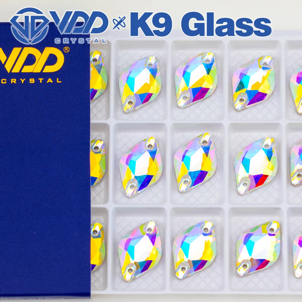 VDD S255 Kristall AB Zitrone K9 Glas Aufnähbare Strasssteine Hochwertige AAAAA Kristall Flache Rückseite zum Aufnähen – Detail 7