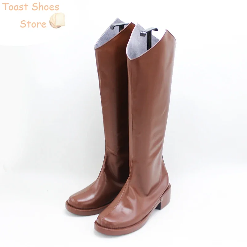 Chaussures de Cosplay en Cuir PU, Bottes de Carnaval d'Halloween, Accessoire de Costume