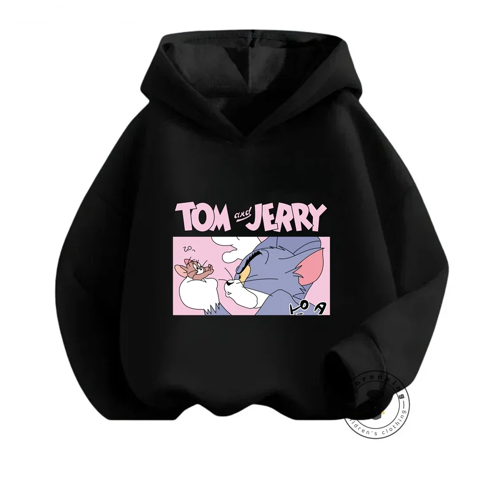 Autumn and Winter Tom and Jerry Fashion for Kids Soft Long-Sleeve Tops with Cool and Kawaii Cartoon Graphics for Boys and Girls