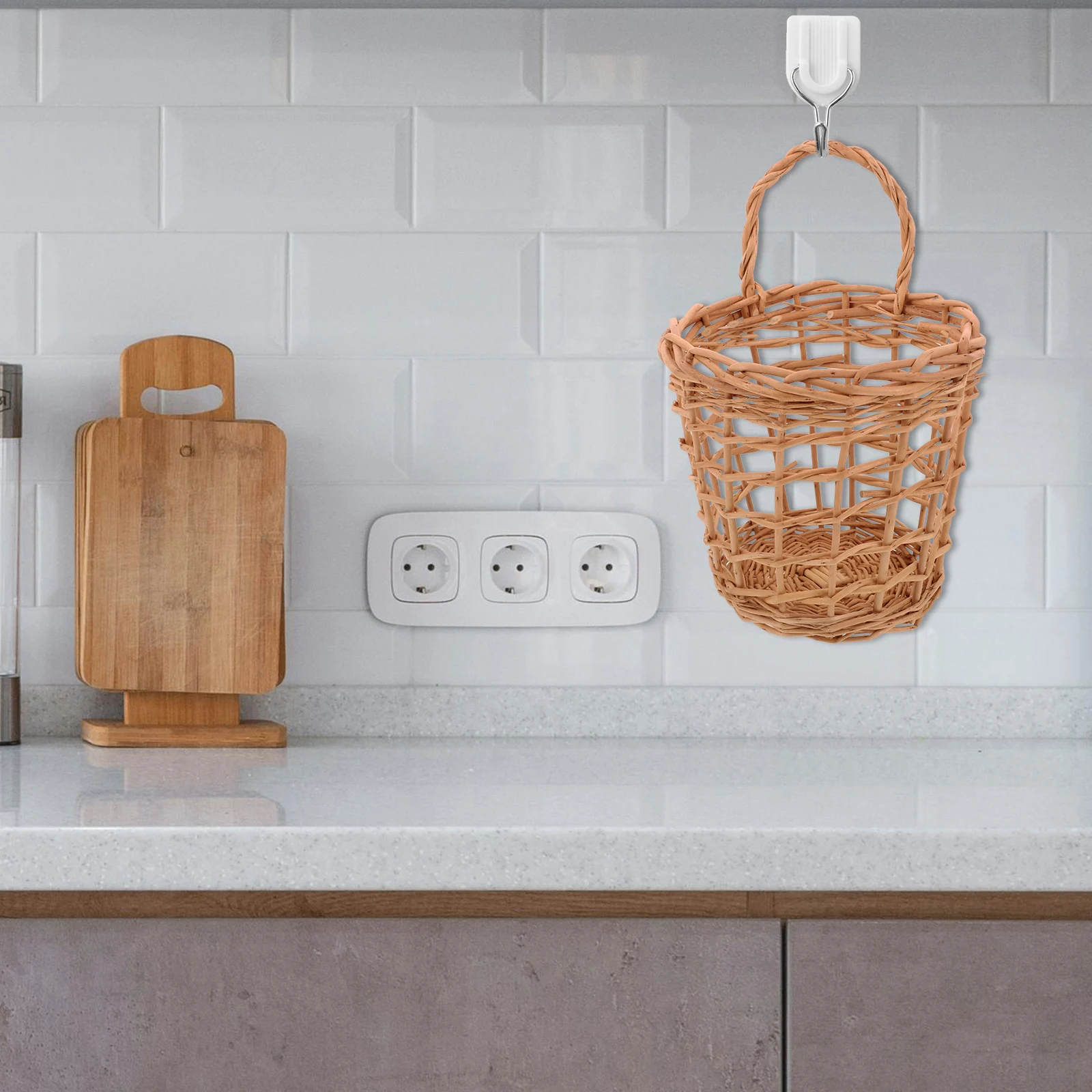 

Multifunctional Woven Hanging For Kitchen Storage Wall Mounted Organizer Rustic Vegetable Container Potato Wall Hanging