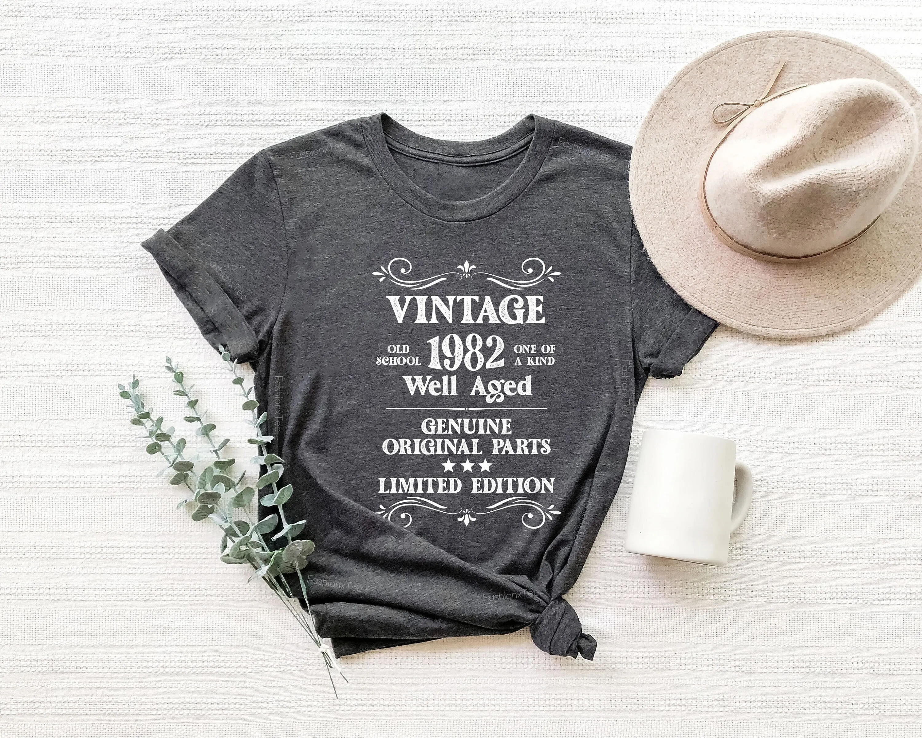 1982 Vintage T Shirt Well Aged 42Nd Birthday Original Parts Limited Edition Retro