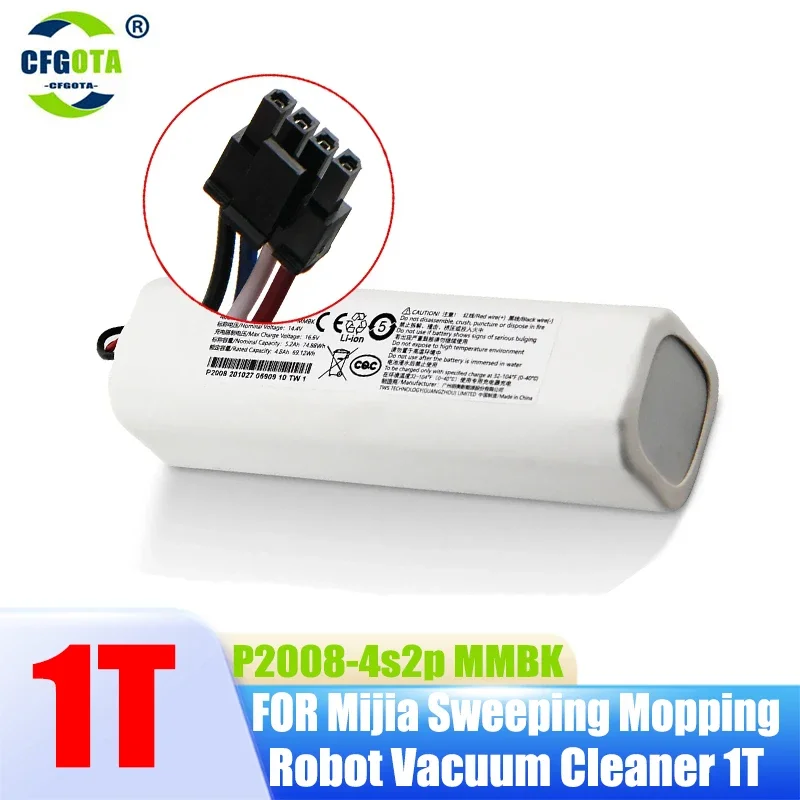 

14.4V 12800mAh Replacement Battery STYTJ02ZHM For Xiaomi Mijia Mi Sweeping Mopping Robot Vacuum Cleaner 1T