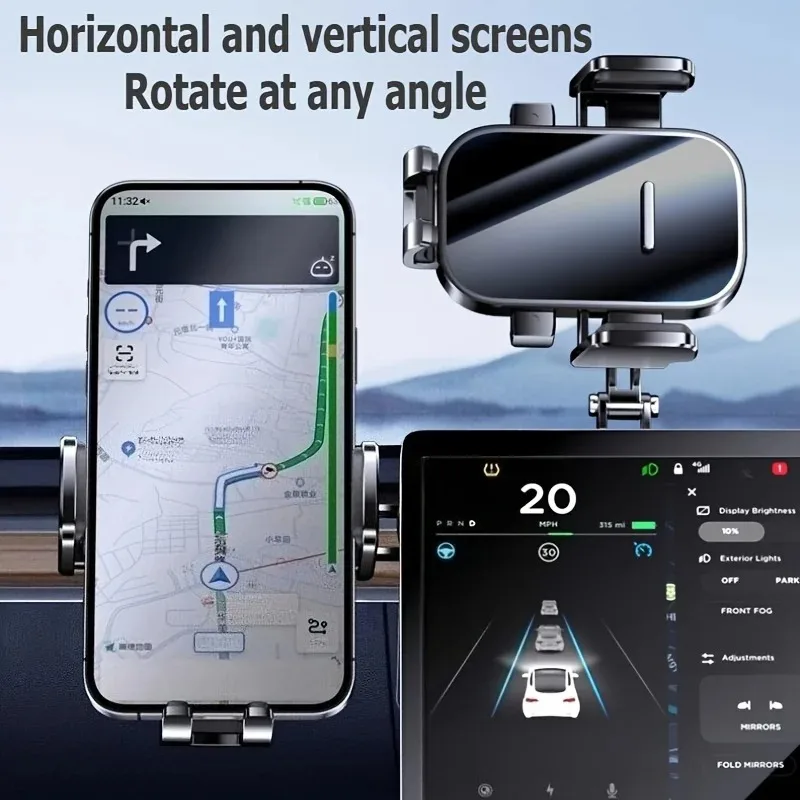 Lcars 2025 Neuer Auto-Armaturenbrett-Handyhalter mit Starker Vakuum-Saugkraft, Stabil und Rutschfest, Metallbasis + ABS-Klemme, Kann den Handy Horizontal oder Vertikal Halten, Auto-Navigation und Unterhaltung, Auto-Inn – Detail 3