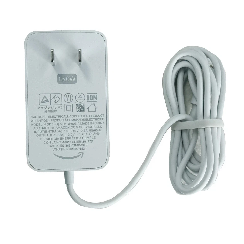 アマゾンコーメドット用電源アダプター,時計付き電源,第3世代,echo