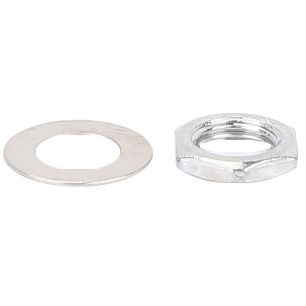 10 Sets Durable Metal Jack Nut Silver Washers Included Guitar Output Jack Nut Guitar Hardware Kit Guitar Replacement Parts