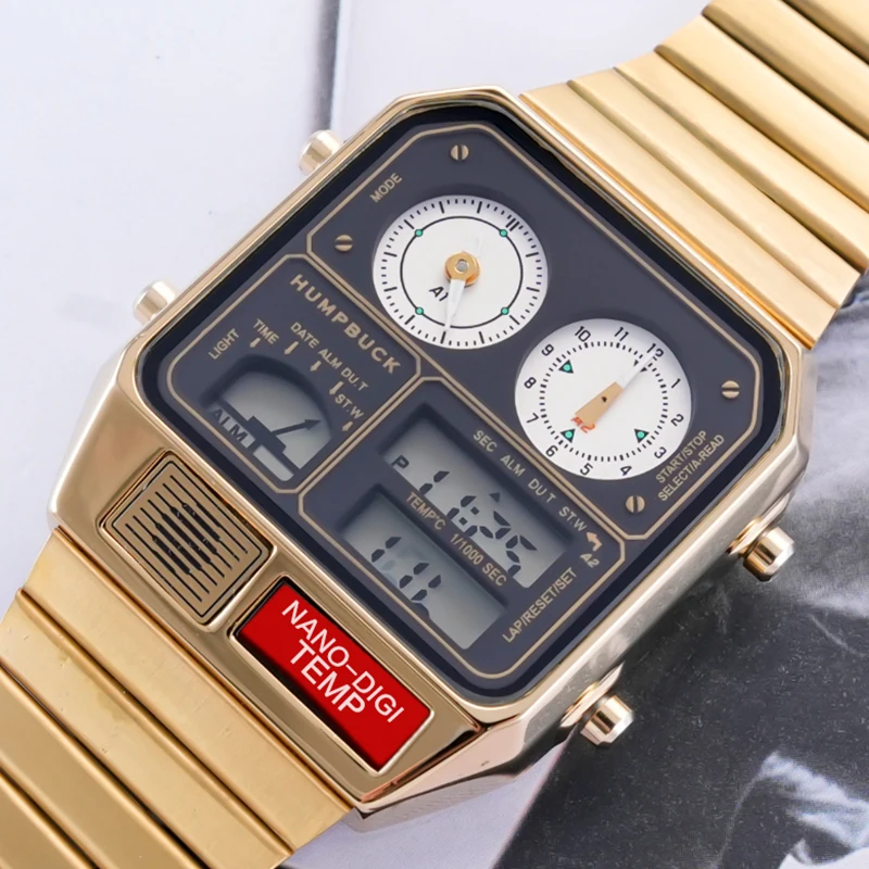 Электронный Секундомер HUMPBUCK, часы с хронографом для мужчин, водонепроницаемые спортивные часы с многофункциональностью