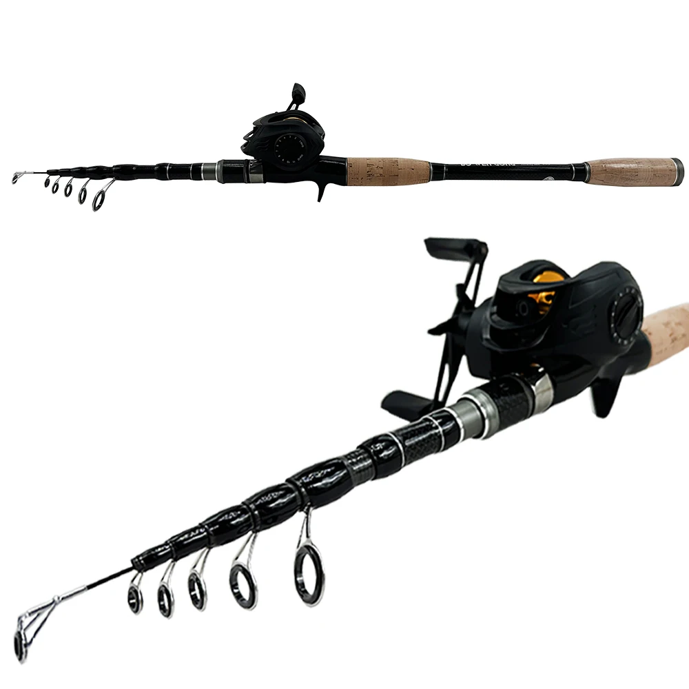 

Hard Durable Carbon Lure Fishing Rod Combo 1.8-2.4M Spinning Fishing Reel Gear Ratio 5.2:1 /7.2:1 Max Resistance 8kg Pesca