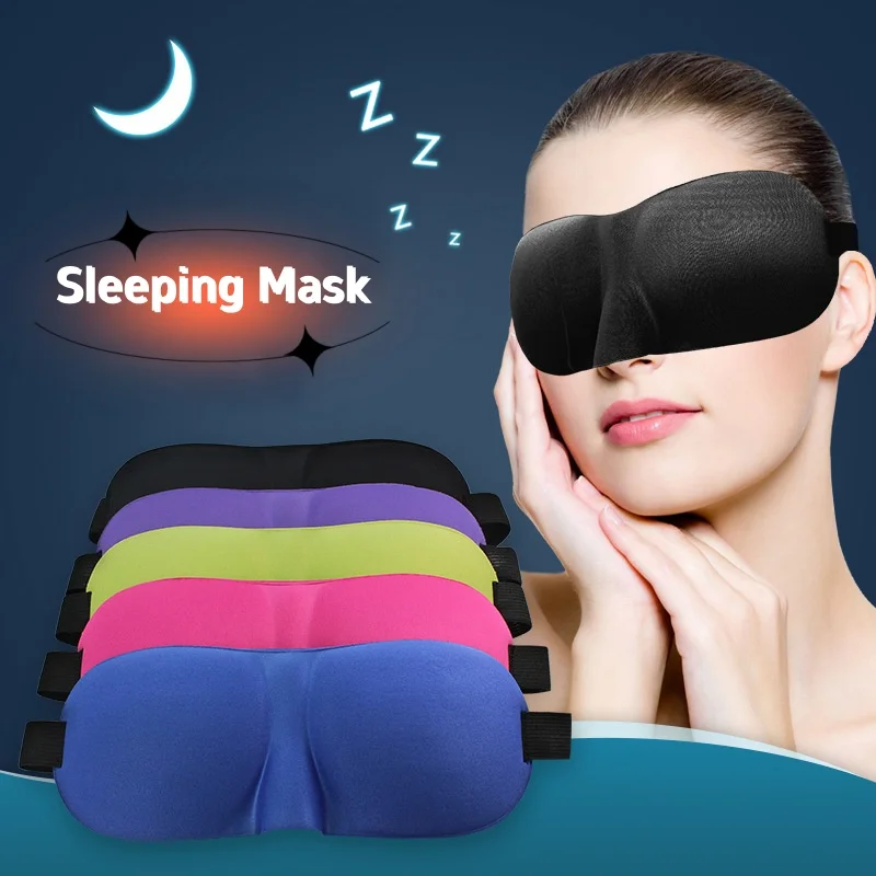 Soft 3D Contoured Cup Sleep Mask Block Out Light Concave Molded Blindfold Night Eye Cover for Women Men Travel Rest Comfort