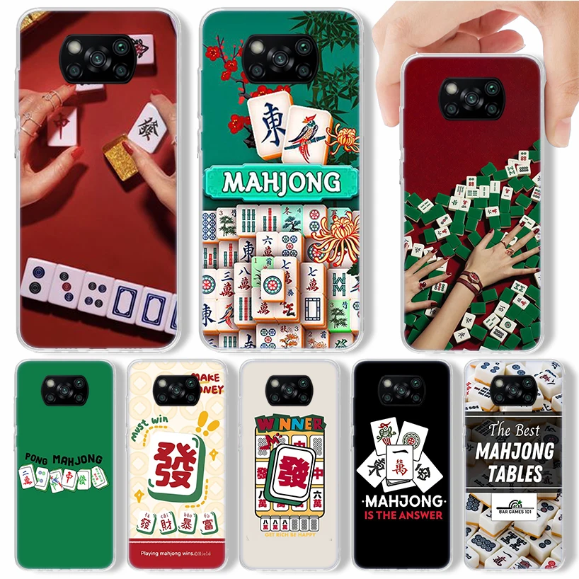 Creative Mahjong Phone Case For Xiaomi Poco X3 Nfc X5 X6 Pro F6 F5 F4 M5S X4 GT M4 M3 F3 F2 F1 Soft Cover Silicone Shell For Xia