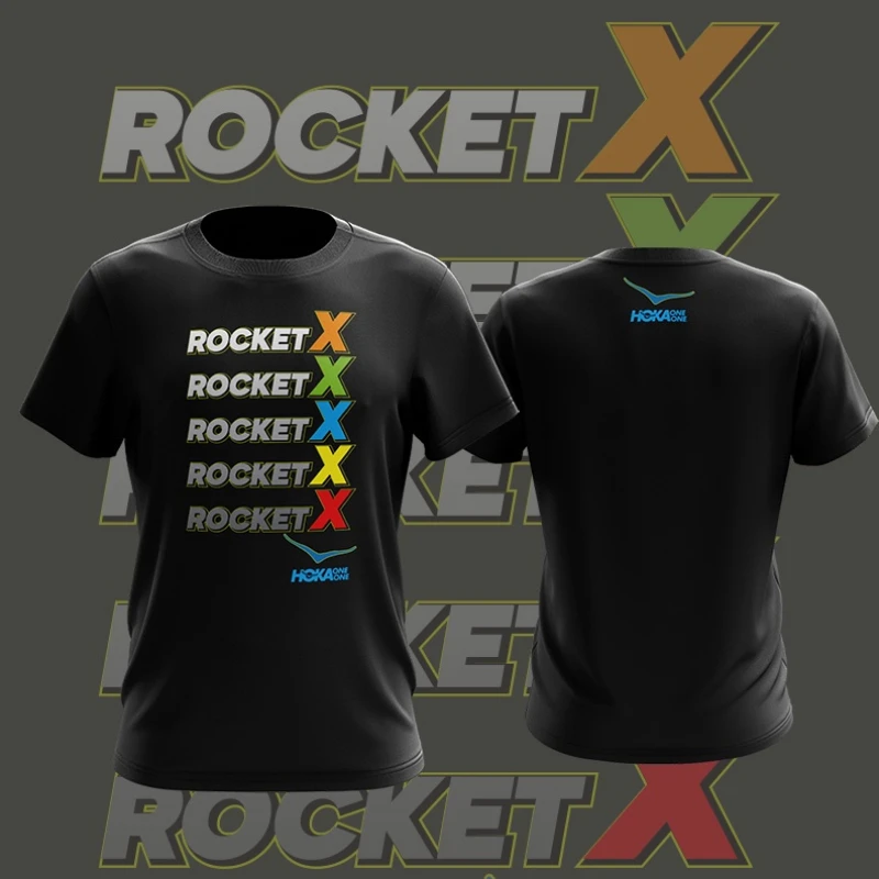 Camiseta HOKA ROCKET X VER.3 para correr al aire libre, moda urbana, Hip-hop Rock, Top de manga corta de algodón con cuello redondo para mujer