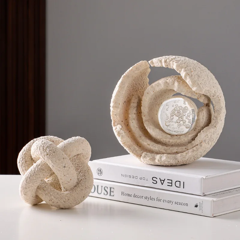 Resin Handicrafts Sandstone Handicrafts Geometric Hollowed-out Knot Ornaments Decorative Figurines Home Decoration Accessories