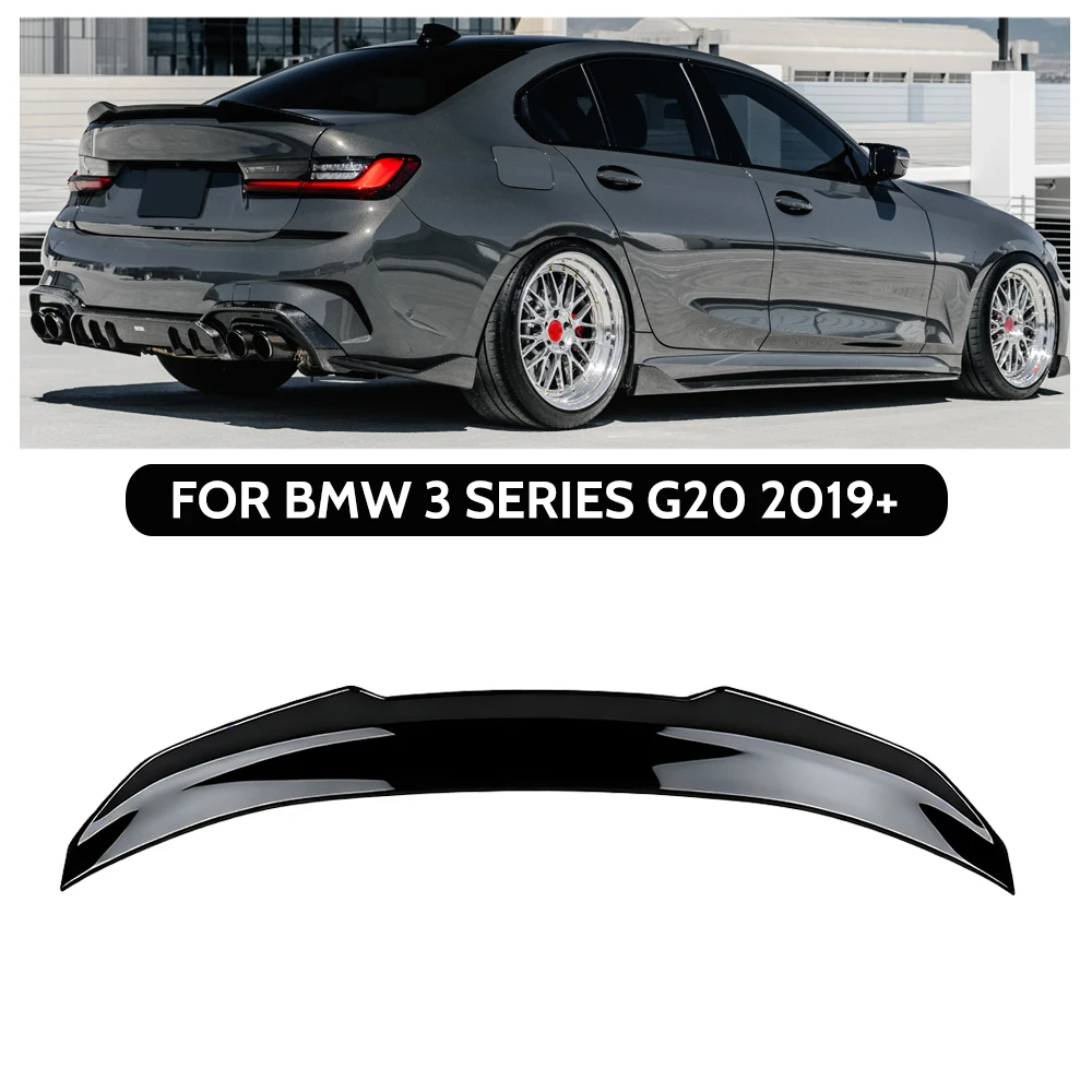Spoiler posteriore nero lucido per BMW Serie 3 G20, modelli PSM prodotti dopo il 2019. Labbro posteriore per bagagliaio, stile aerodinamico, accessorio esterno leggero e resistente, facile da