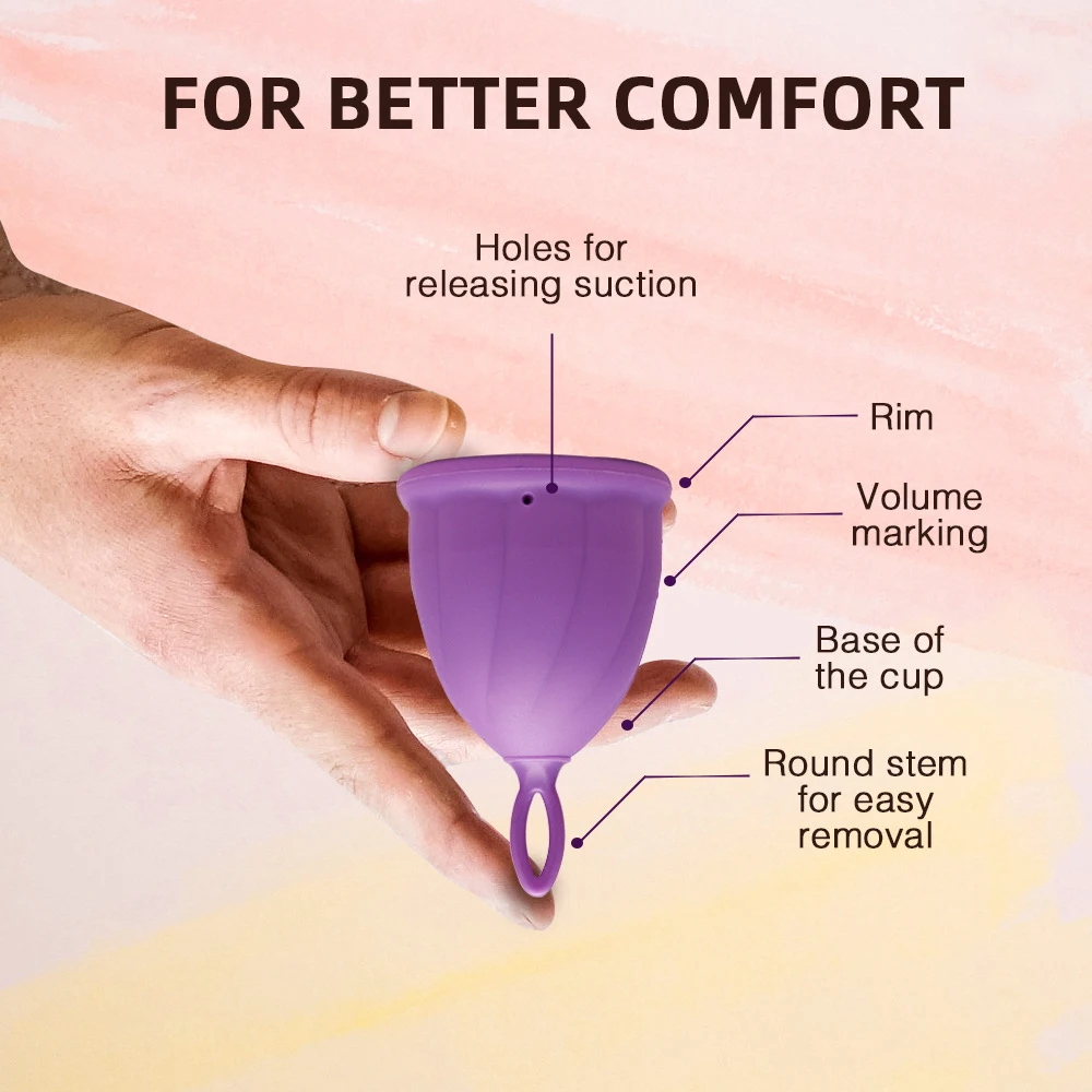 Ring Menstrual Cup Medical Grade Silicone Menstrual Cup Anti-Lateral Leakage Period Cup for Women Lady Feminine Hygiene Product