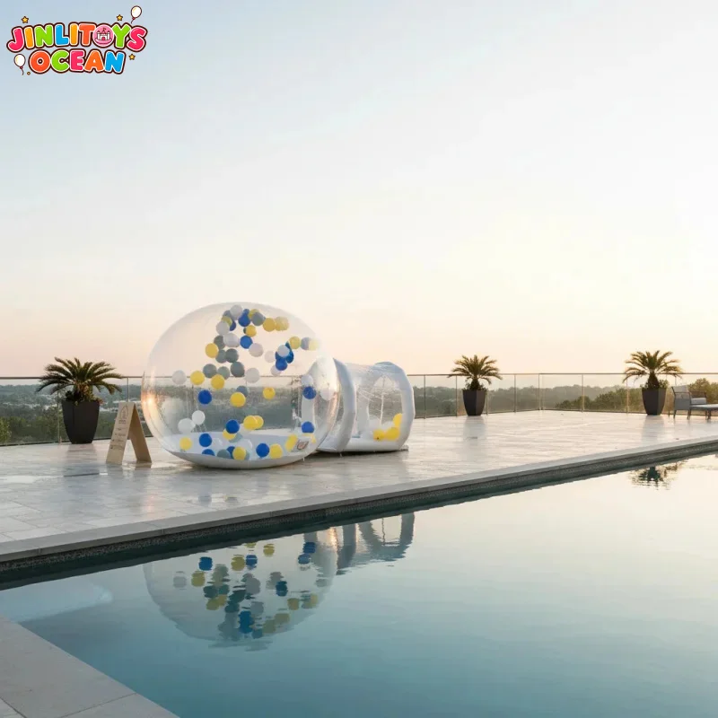 High Quality Large Popup Clear Resort Villa Dome Hotel Bubble Bounce House Inflatable Balloon Tent Advertisement for Sale