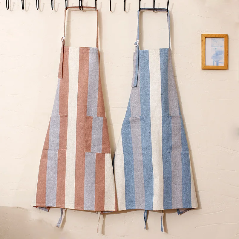 Korean style simple oil-proof apron kitchen home men and women half body canvas work apron