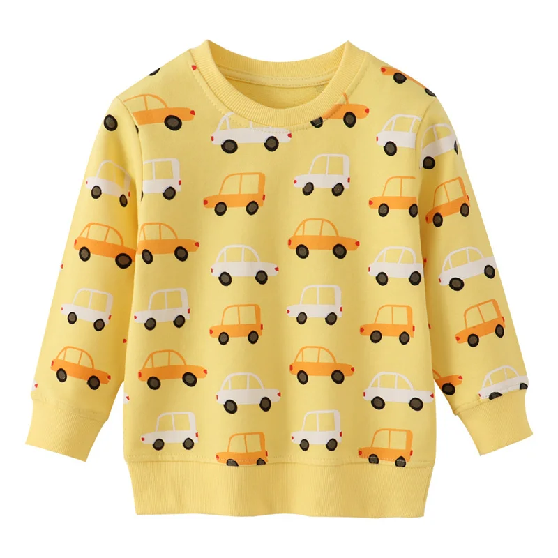 Jumping Meters 2-7T New Arrival Cars  Boys Girls Sweatshirts Autumn Spring Kids Clothes Hot Selling Shirts Tops Baby Shirts