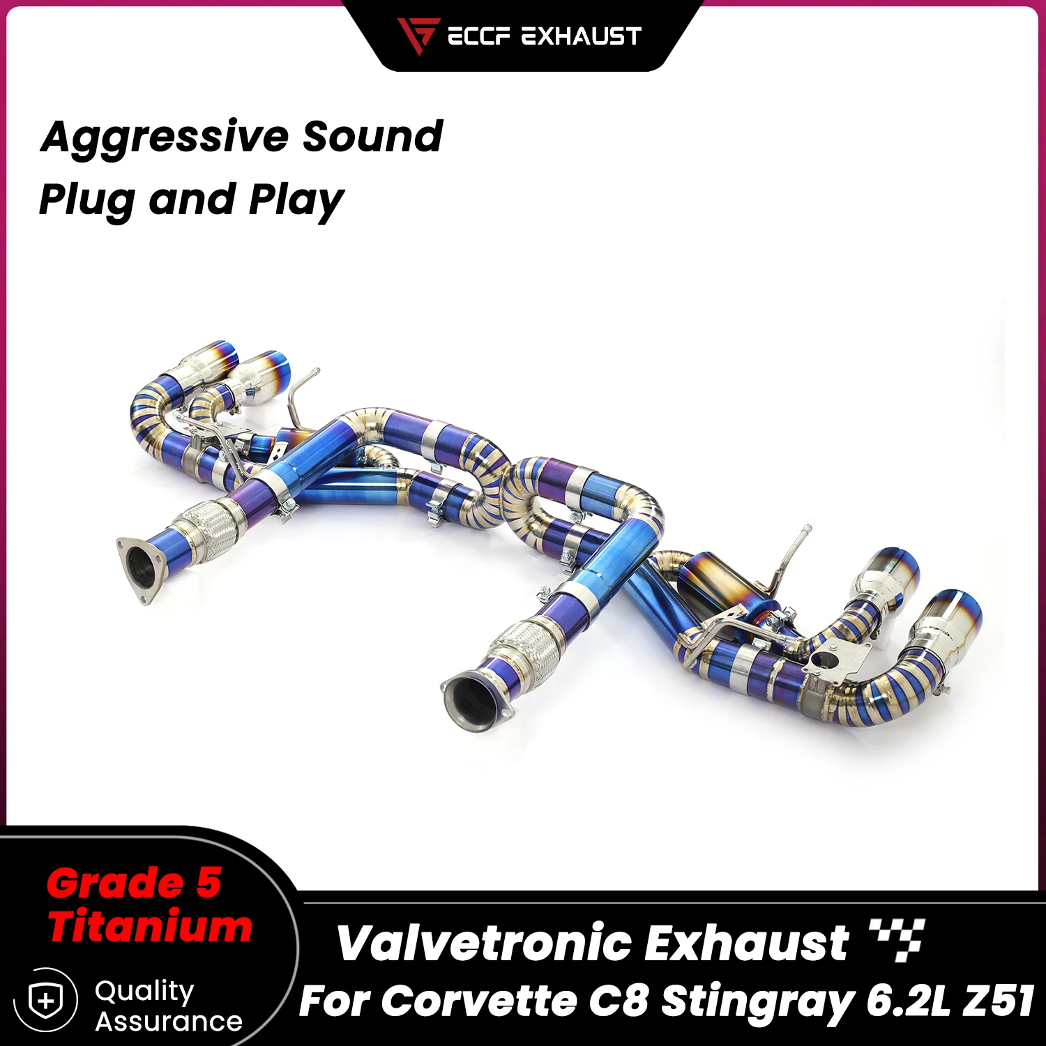 

Sporty OEM Valved Catback Exhaust for Corvette C8 Stingray 6.2L Z51 Aggressive Exhaust Sound Performance Upgrade