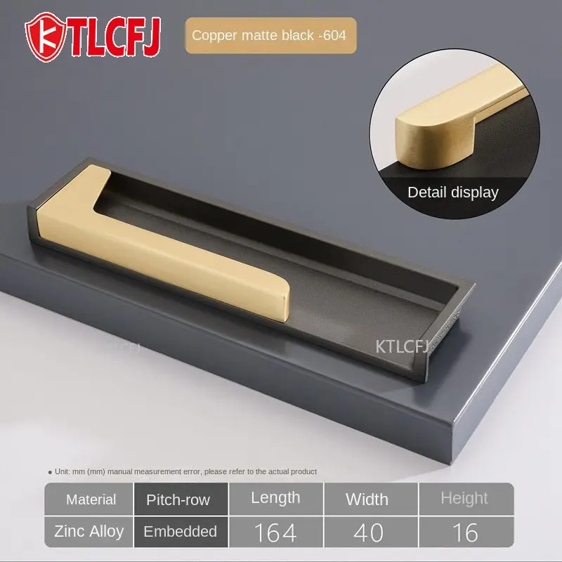 KTLCFJ  Zinc Alloy Cabinet Knobs and Handles Modern Gold Gray Kitchen Hidden Handle Fashion Drawer Knobs Furniture Hardware