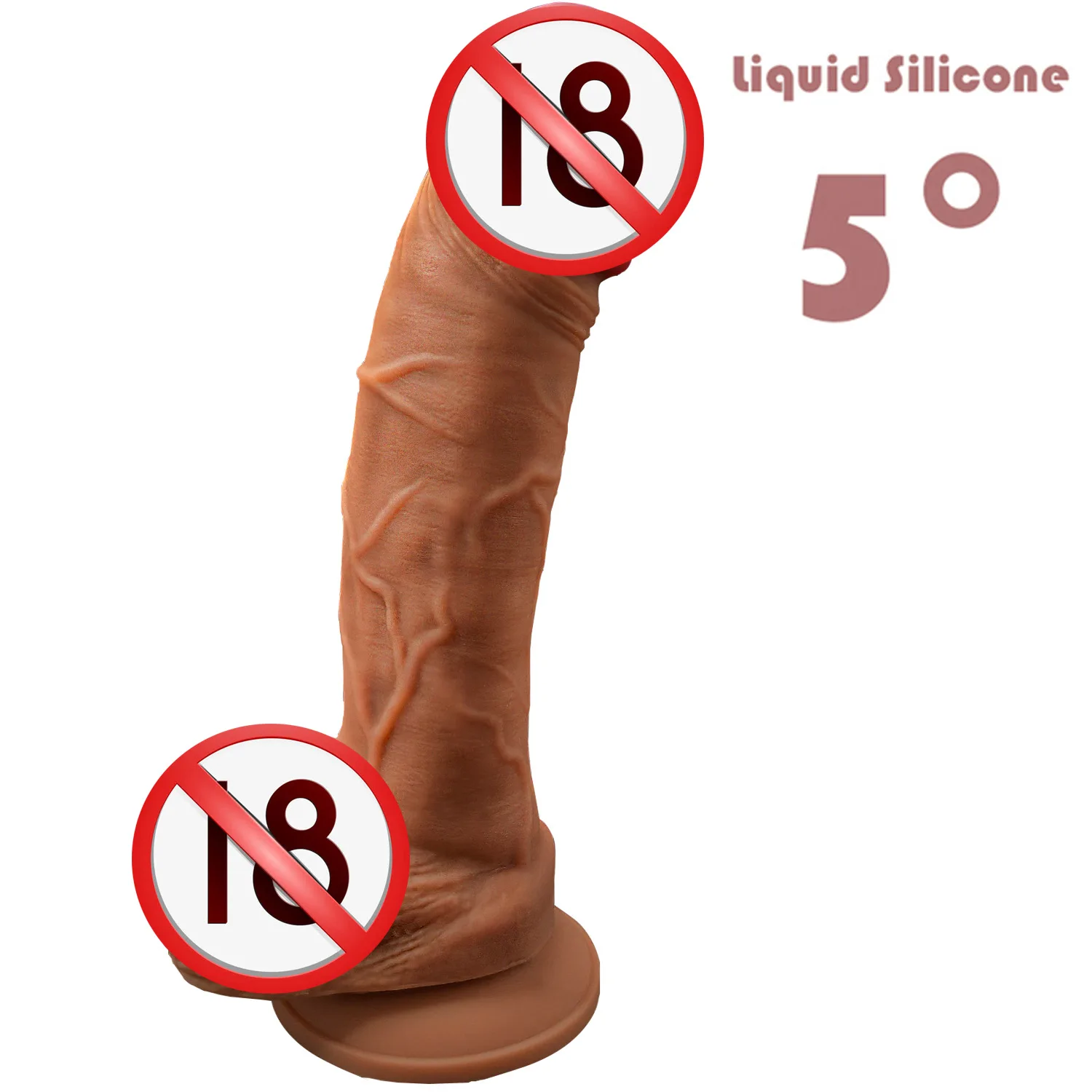 Dildo silikon realistis 7.5 inci, Dildo silikon realistis, bahan aman badan, cangkir hisap kuat Ultra lembut, mainan seks Dildo Anal tebal