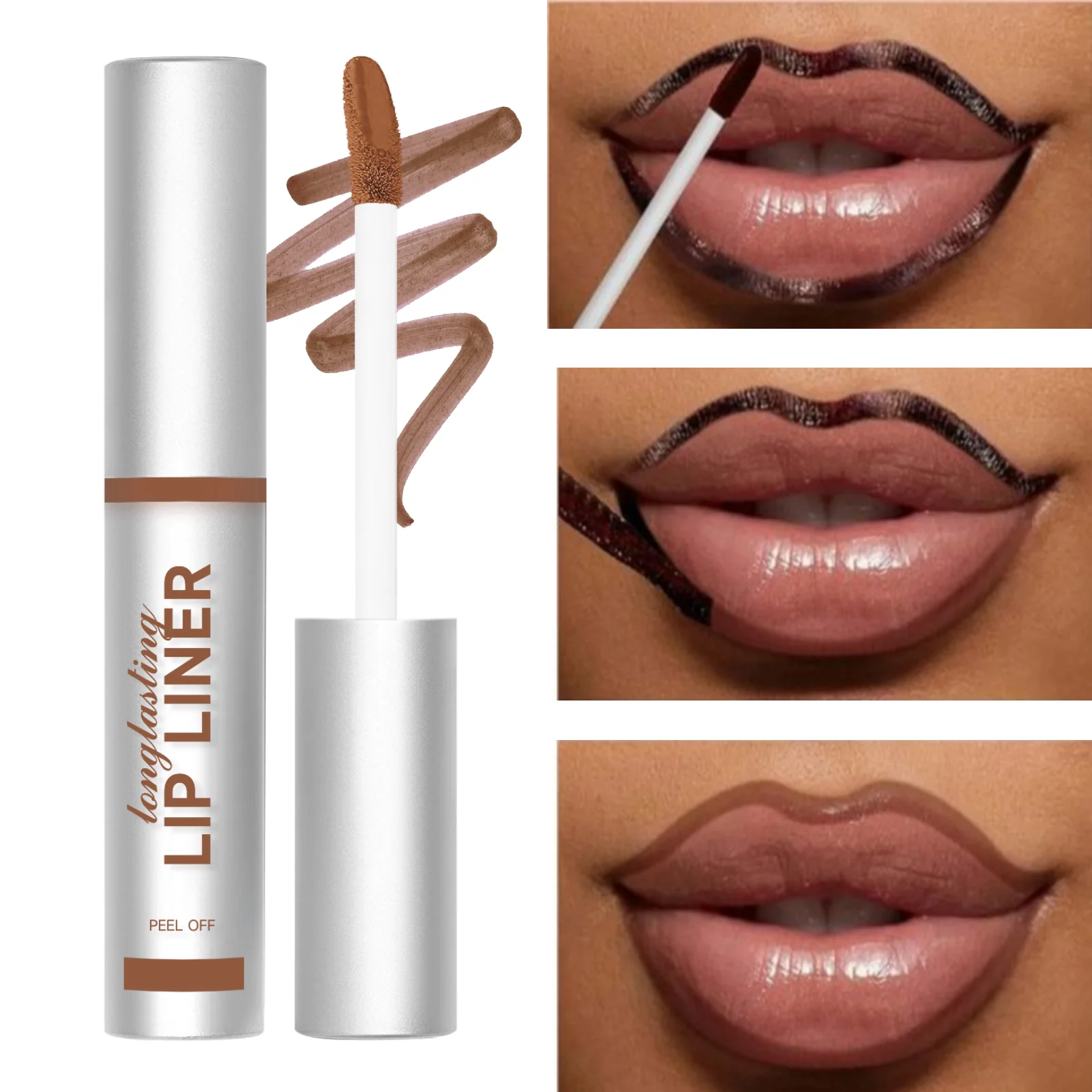 Tear Off Design Lip Liner, Create Custom Lip Line, Waterproof Matte Lip Tint, Long-lasting Easy To Peel High Color Rendering