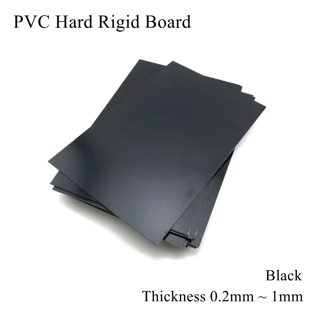 

PVC Hard Rigid Board Black Color Gloss Plastic Sheet Waterproof Laminate Vinyl Flexible Soft Film Model Handmade Pad Panel Plate