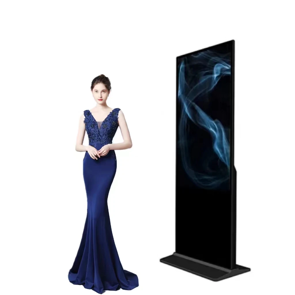 Totem con supporto da pavimento per display pubblicitario con schermo interattivo per sistema Android interno con segnaletica digitale LCD da 85 pollici