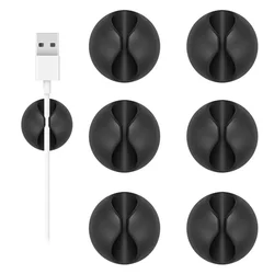 Mini Desktop USB Type C Data Cable Organizer Silicone Wire Clamp Wire Fix Device Data Line for Smartphones Car Desk Cord Clips
