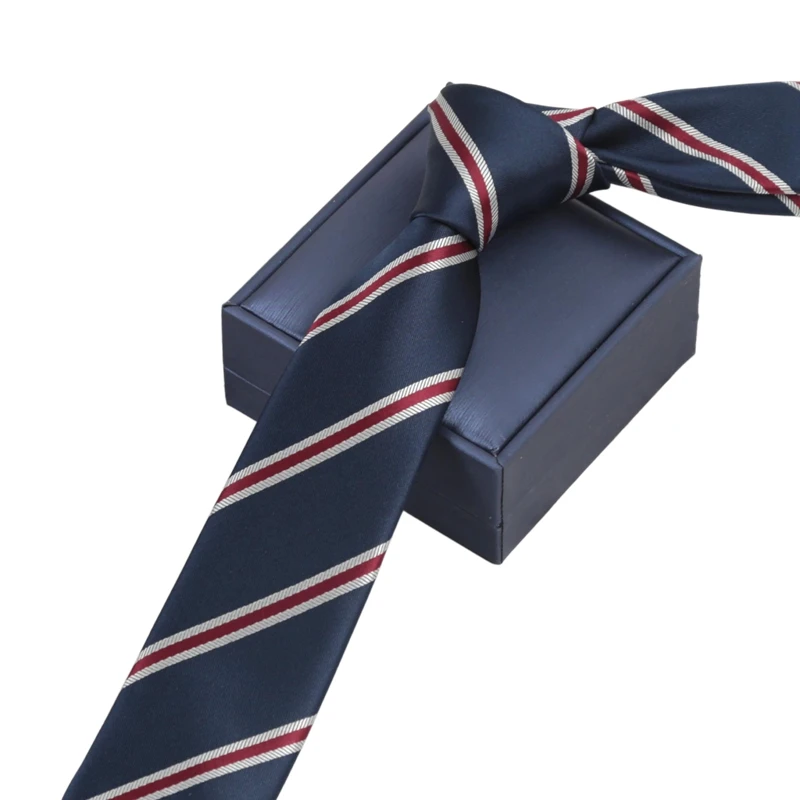 Gravata Masculina Fina Retrô Jacquard Azul 6cm para Negócios, Casamentos e Moda - Acessório Clássico para Camisa Social