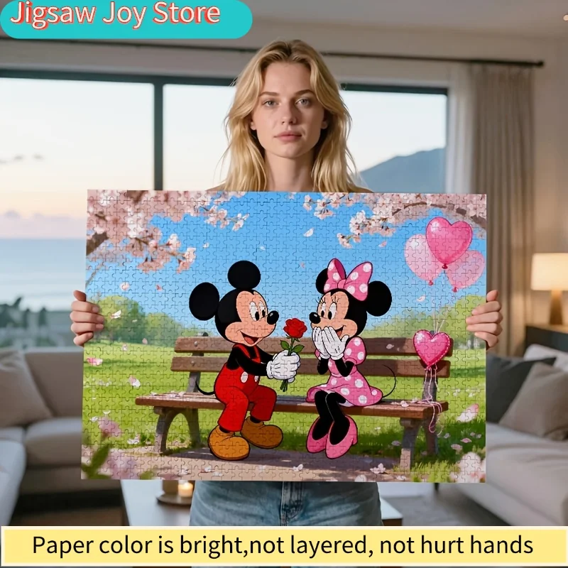 

2D плоский пазл Disney с Микки Маусом — сложная головоломка, подходящая для пар, культовая модель, декор, подарок на День святого Валентина, для активного досуга (официальный продукт)