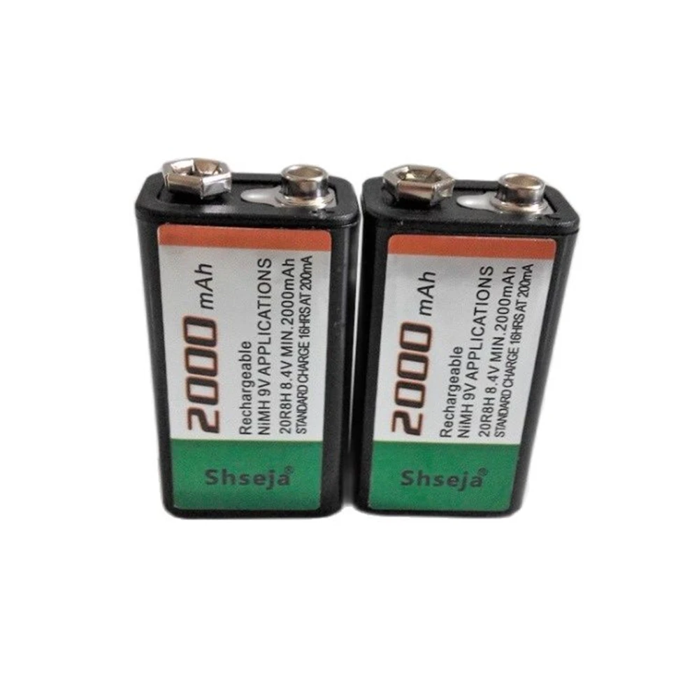 Large capacity SHSEJA 2000mAh 9V rechargeable battery 9 volt Ni-MH battery for Microphone