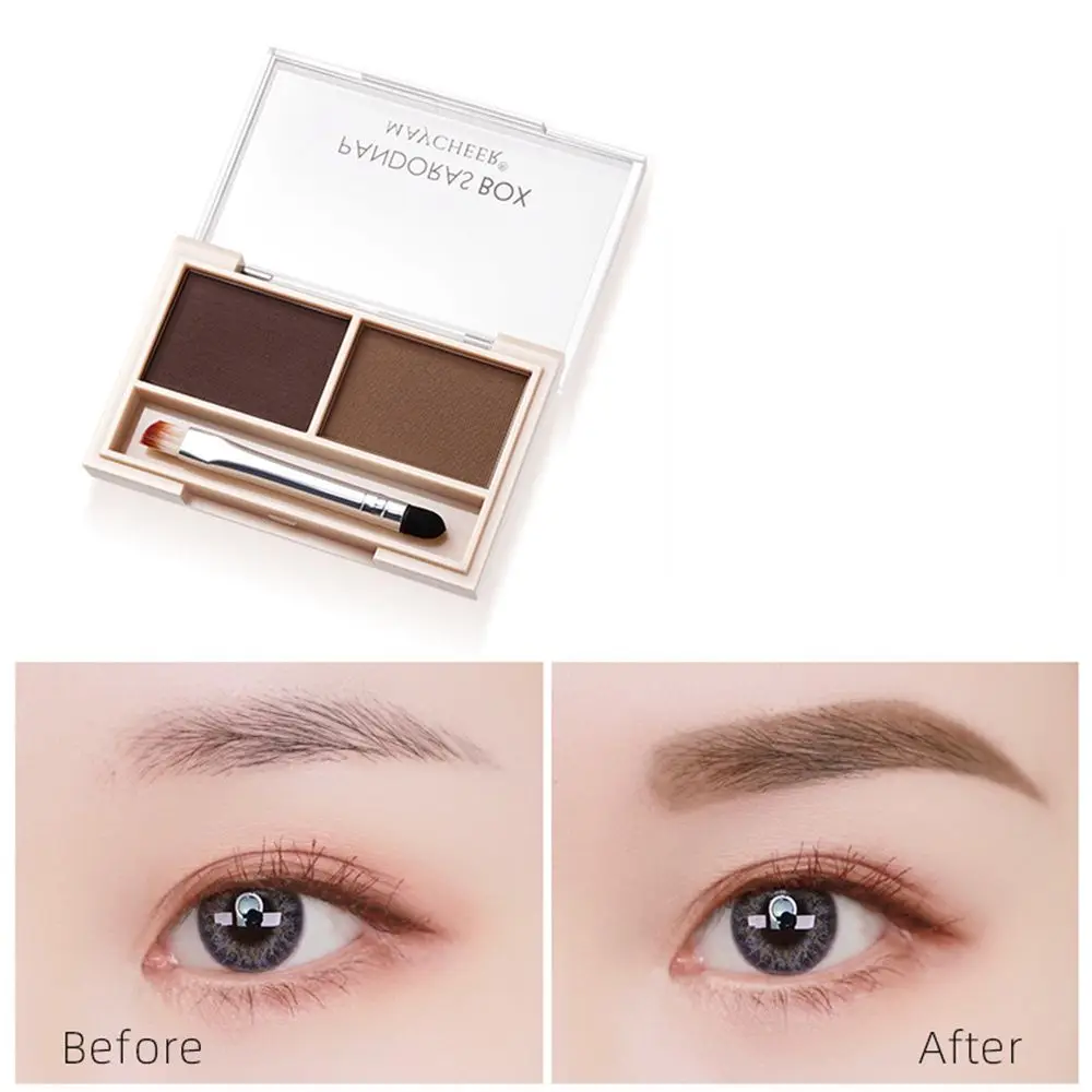 Beginer 2 Color Waterproof Instantly Long Lasting Face Shadow Hair Fluffy Eyebrow Powder With Brush Hairline Powder