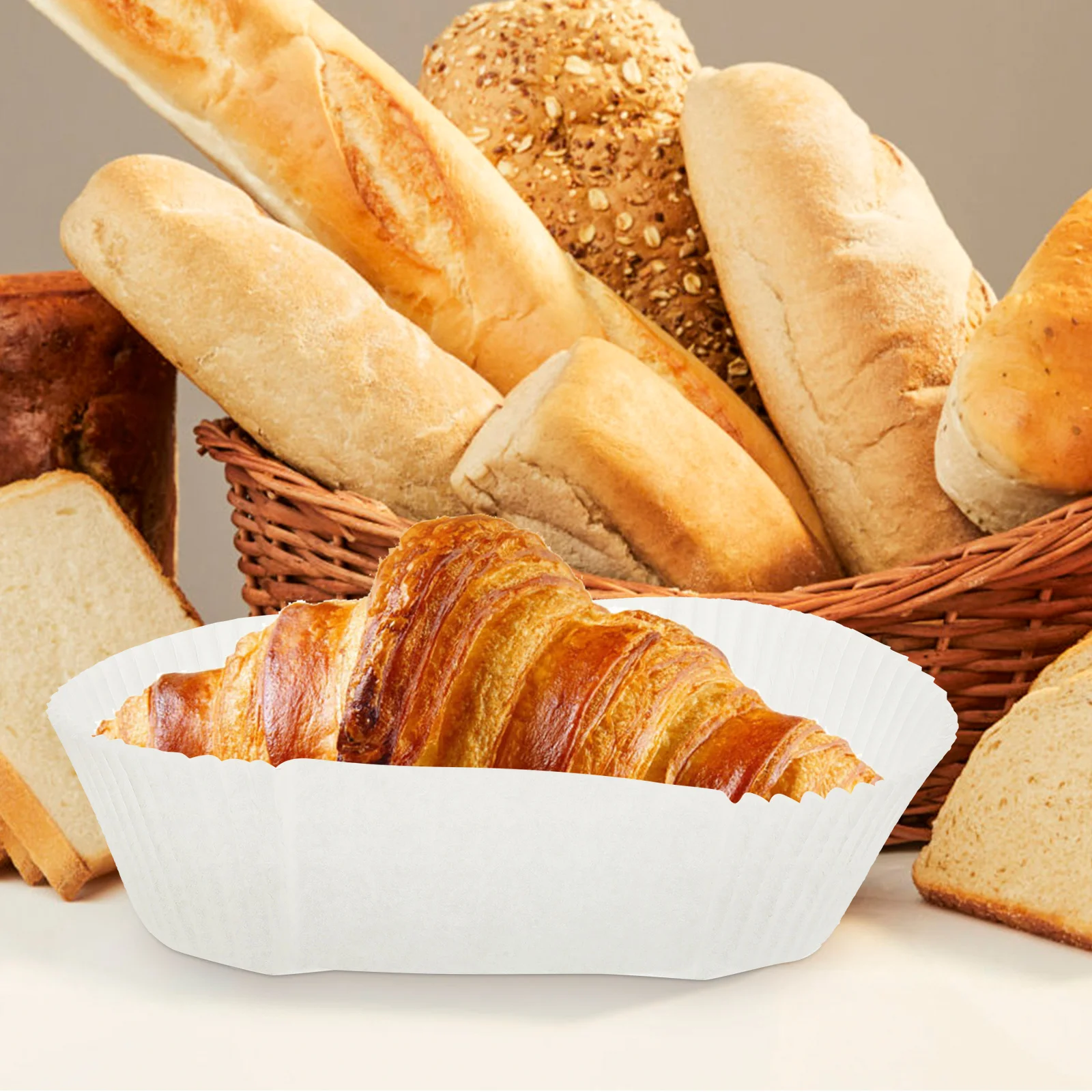 

40pcs Cake Paper Cups Baking Tray Boat Shaped Bread Trays White 1lb Loaf Tin Liners Disposable Party Elegant Celebrations